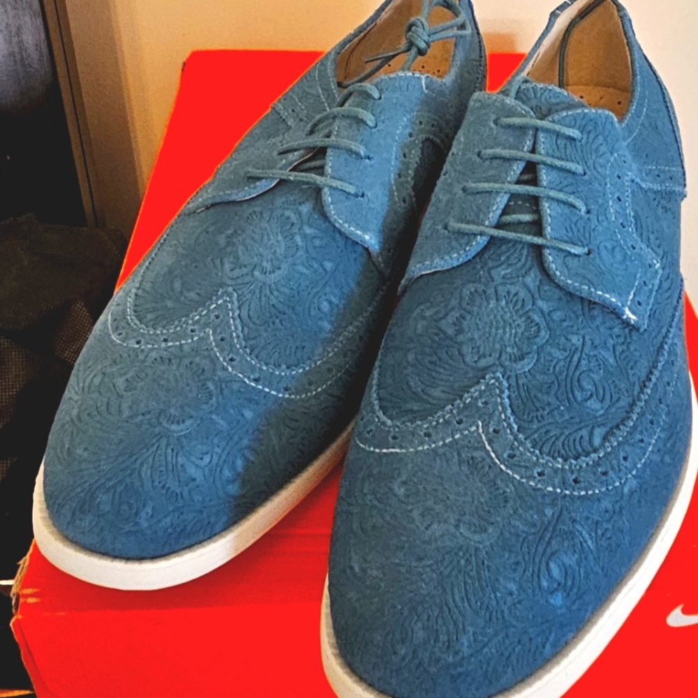 STACY ADAM WINGTIPS 9.5 (TEAL)